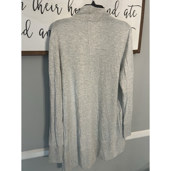 Athleta Pranayama Wrap Gray White Open Cardigan Soft Tencel 1X Plus Size - Picture 10 of 11